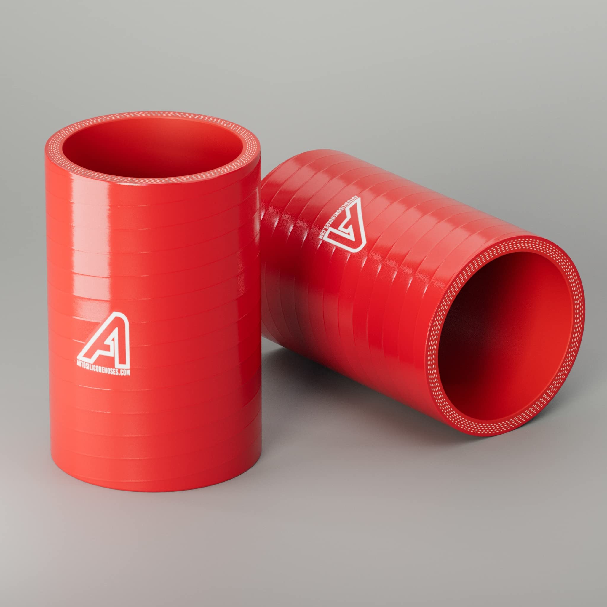 76mm 3" ID Silicone Straight Hose Joiner Coupler 75mm Length Red — view 4