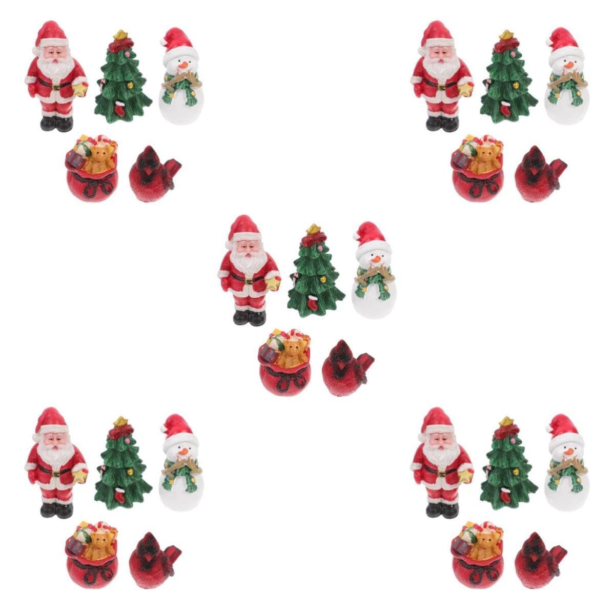 Toyvian 5 Sets Miniaturmodell Weihnachtsmann aus Kunstharz für Küche und