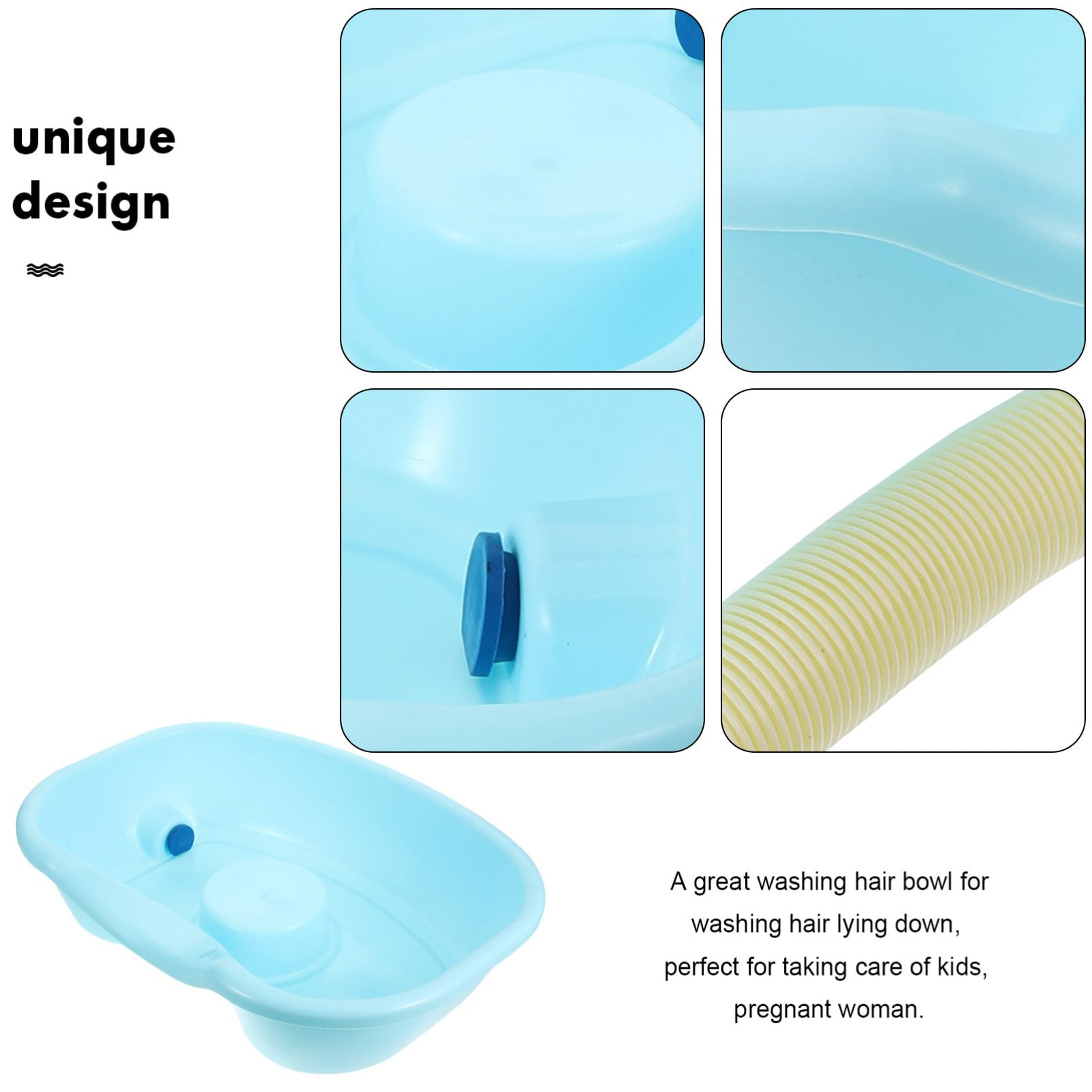 FOMIYES Elderly Shampoo Bowl Bedside Wash Basin for Seniors Hair Washing Tray for Bedridden Large Shampoo Basin