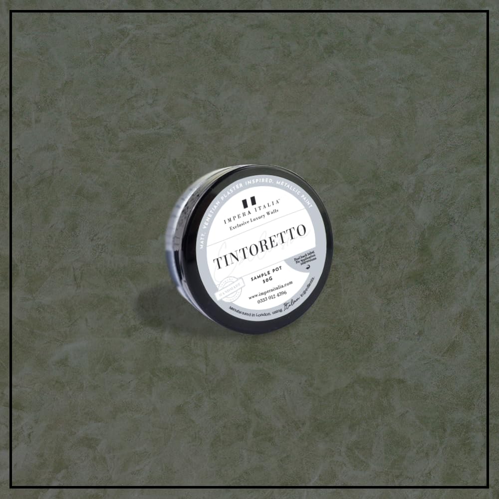 Impera Italia Tintoretto – Matt, Venetian Plaster Effect, Wall Paint Sample Pot. Includes 50g of Paint - Covers 0.25SQM - In Colour BORMIDA.