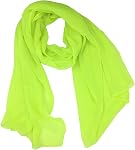Fashionable Solid Color Chiffon Scarf - Neon Green