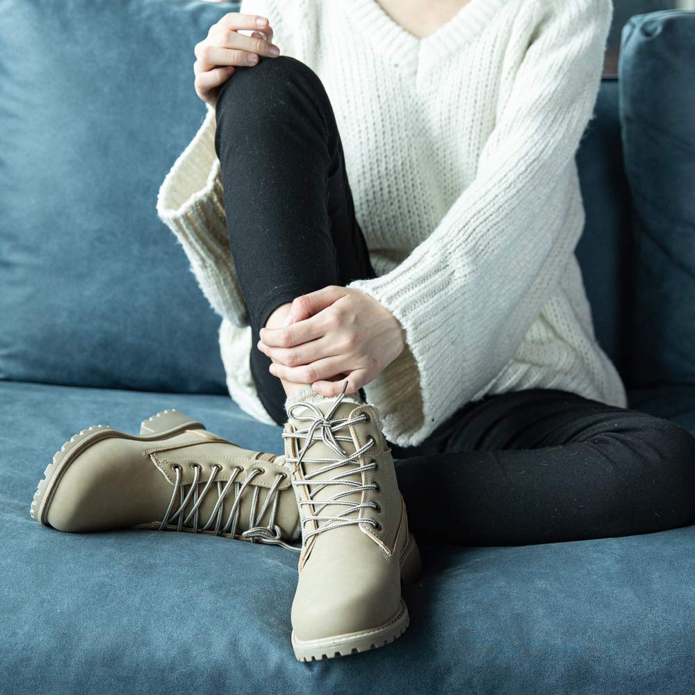 Hitmars Stivali Donna Invernali Stivaletti da Neve Pelliccia Scarpe Snow Boots Caldo Stringati Scarponi Bassi Antiscivolo Trekking Nero Marrone Grigio Rosa 36-43 EU