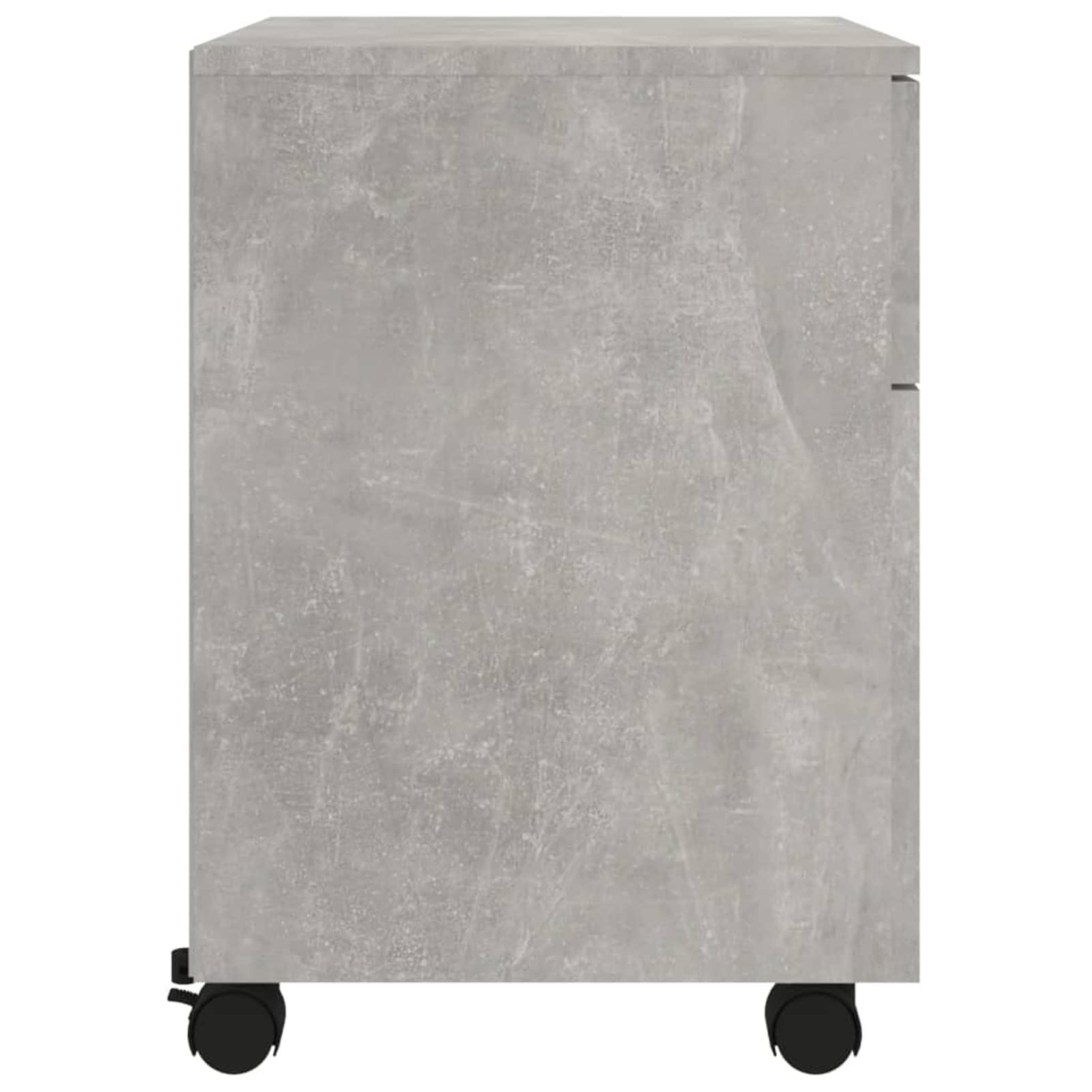 Schedario con Ruote Grigio Cemento 45x38x54cm Legno Multistrato,Cassettiera, Mobiletto da Ufficio con Serratura,Regolabile per Cartelle Sospese, Superficie Testurizzata, per Ufficio, Studio