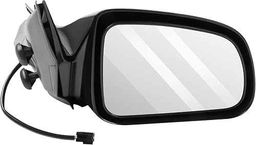 ECCPP Espejos laterales del pasajero, espejos retrovisores del lado derecho, ajuste de potencia negra, retrovisor de puerta plegable manual