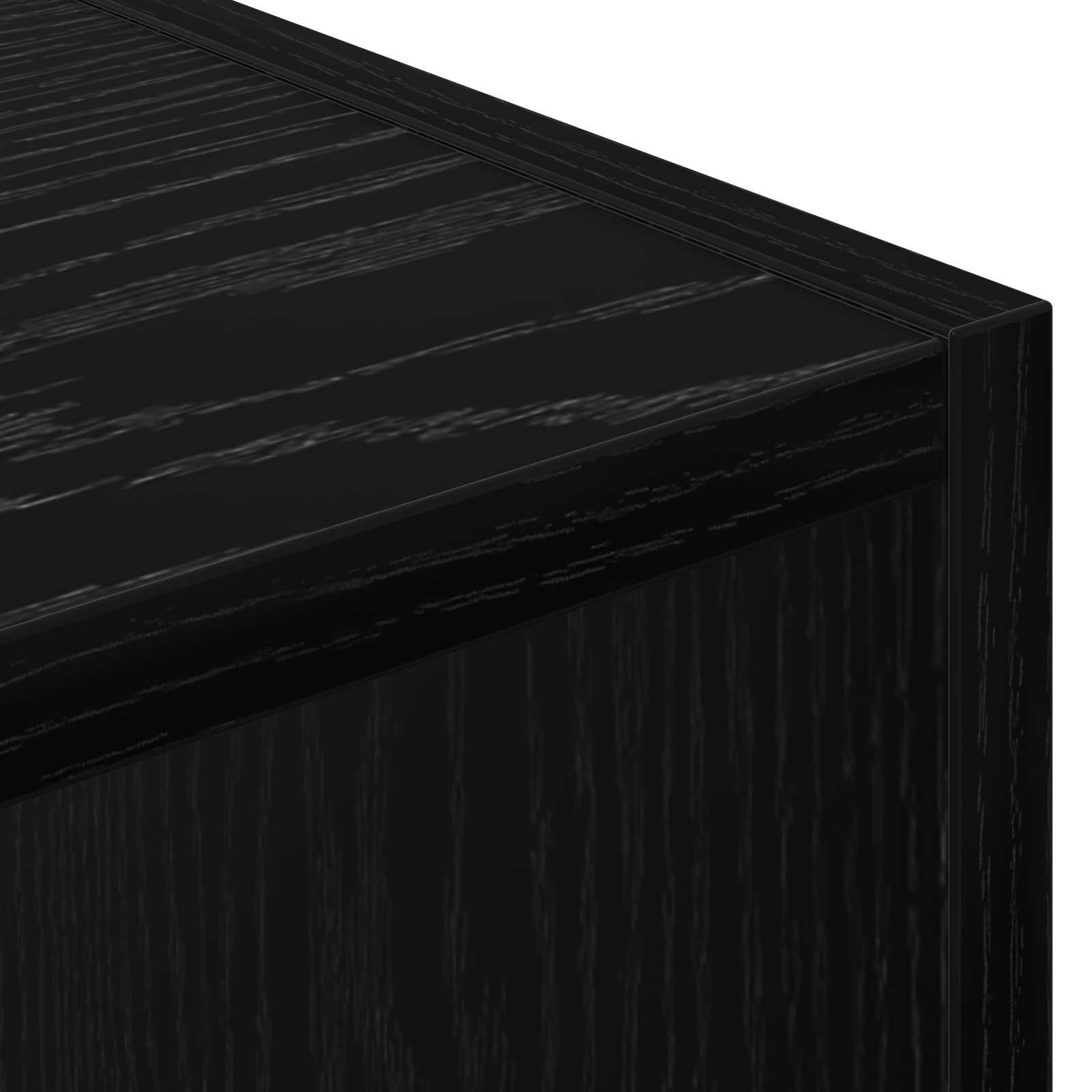 Credenza nera effetto rovere, 90 x 30 x 90 cm, con versatile spazio per soggiorno, sala da pranzo, corridoio e ufficio, cassettiera salvaspazio con cassetti, ante, scomparto e ripiano per