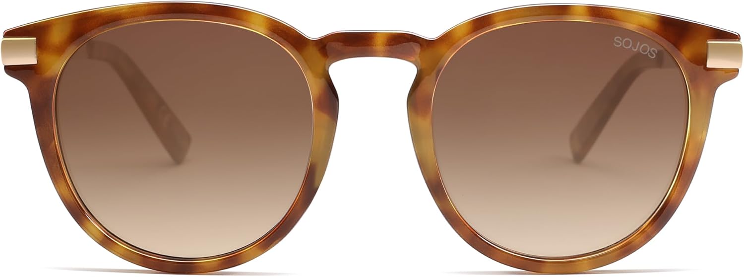SOJOS Retro Round Polarized Sunglasses Womens Mens Classic Vintage Trendy Sunnies SJ2368 - Image 2