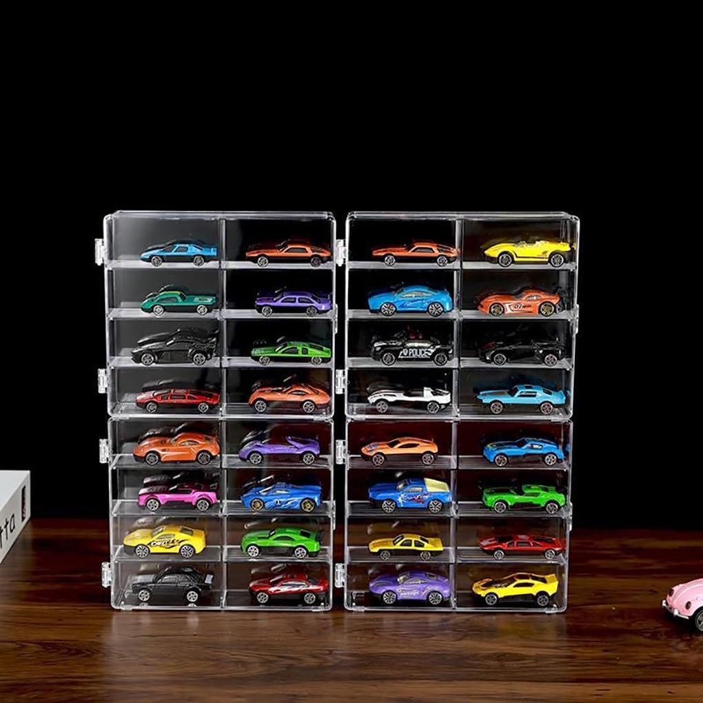 Amazon｜トミカケース 1：64 32台収納可能 ダストドア付 ミニカー展示 