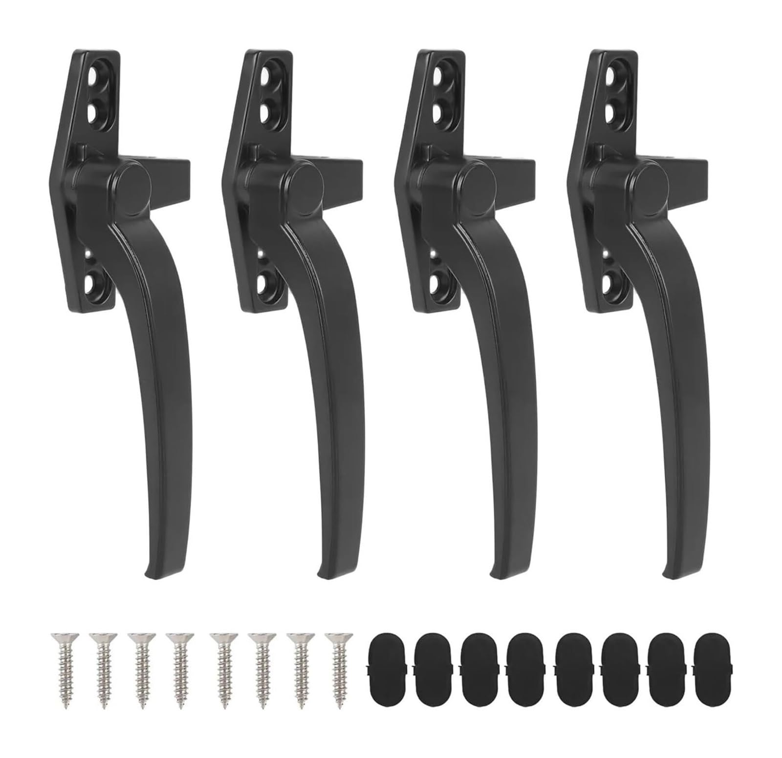 Aluminum Alloy Window Handle for Flat Casement Lock(Left Handle Black)