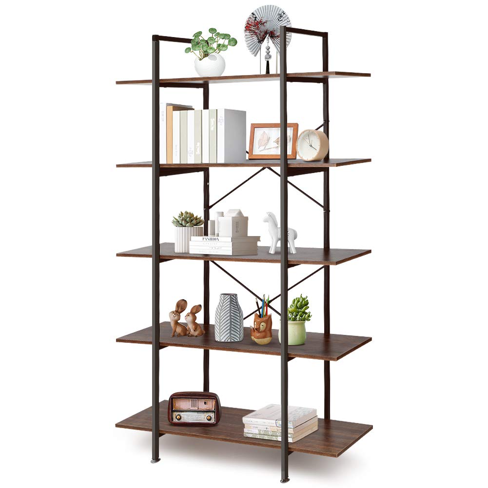 Buy Rustic Ladder Shelf, 5 Tier Ladder Industrial Metal and Wood Ladder