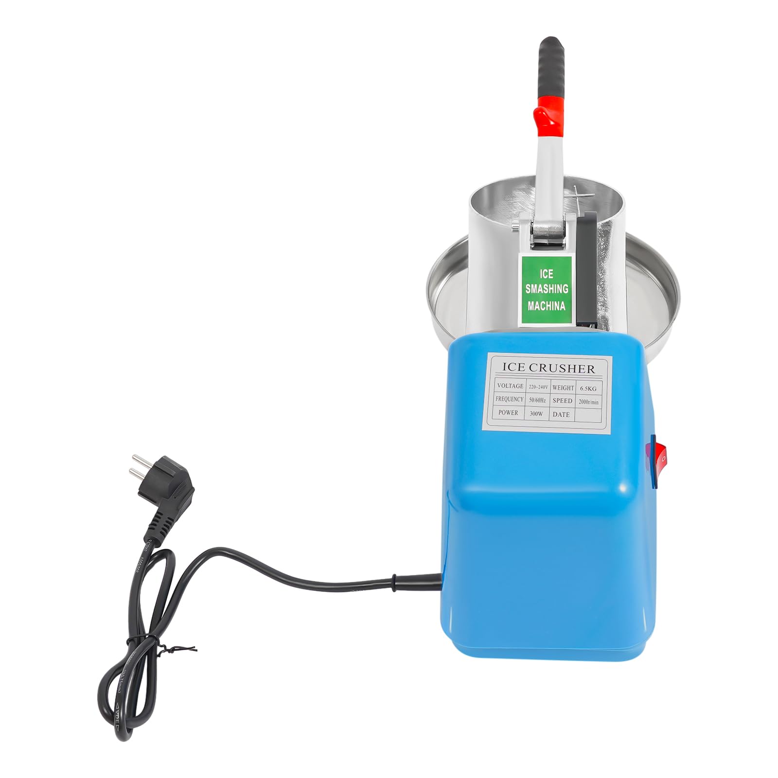 Machine à glace électrique, 220 V, 380 W, broyeur à glace, en acier inoxydable, pour restaurants, bars, fêtes, bleu