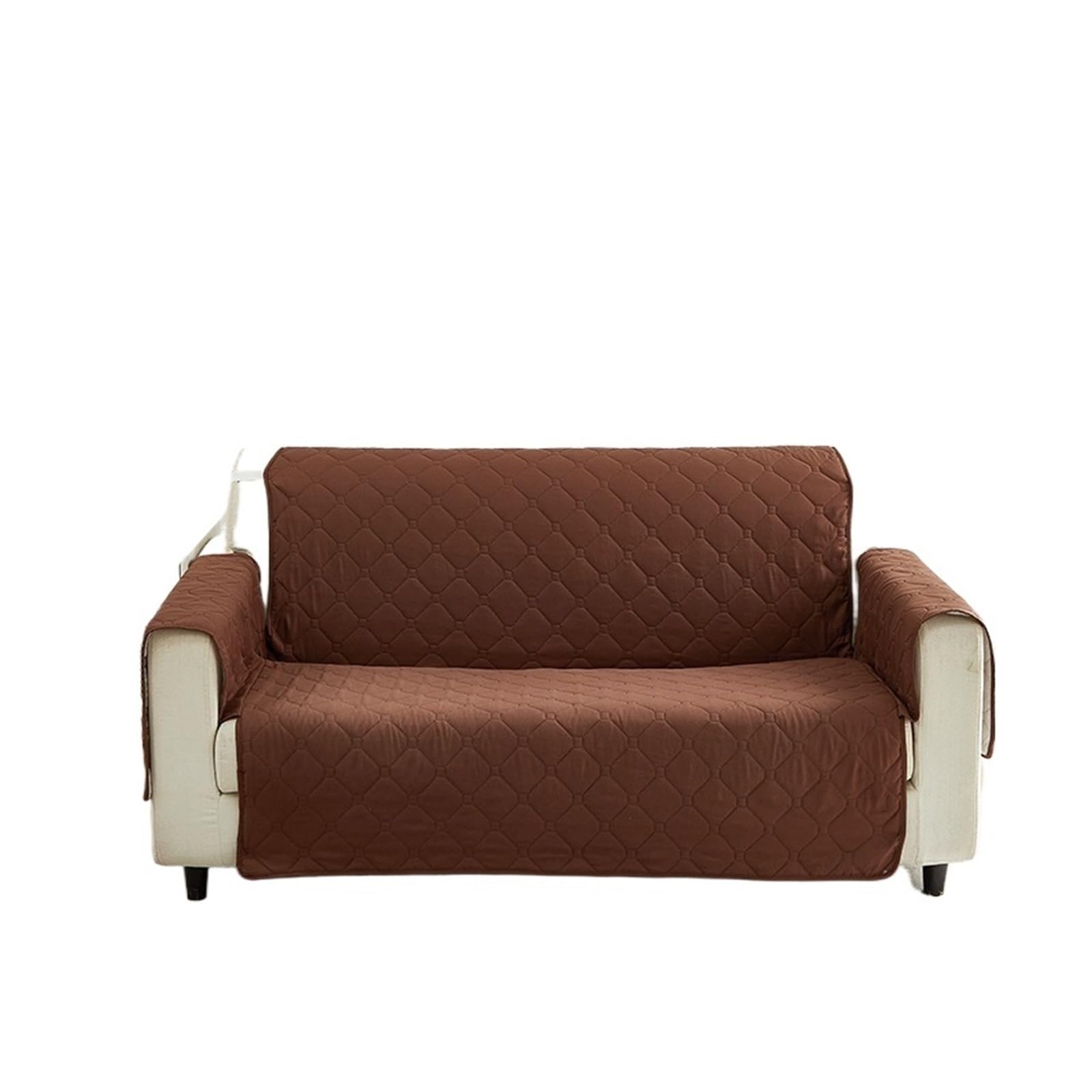 MAQDDO 1pc Integrated Sofa Cover Quilted Furniture Protector Recliner Slipcover Armchair Slipcovers for Living Room For Sofa(Brown,1 seater)