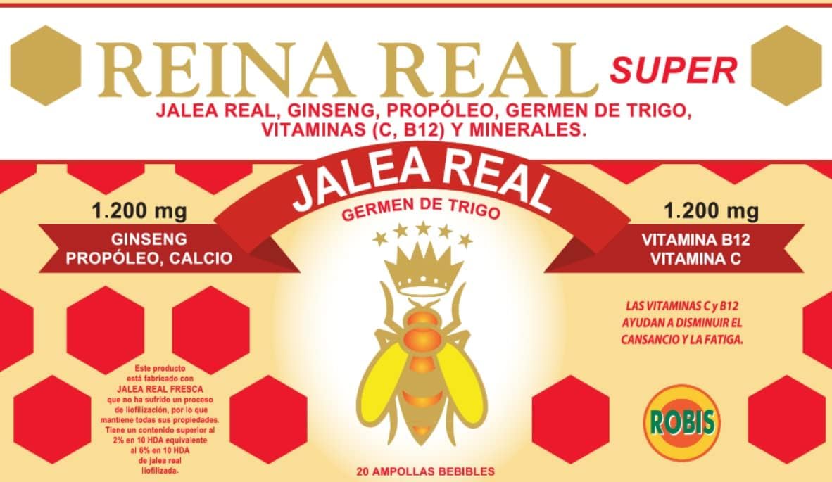 Pack 2 Unidades | Reina Real Super | Máxima Energía | 20 ampollas bebibles | Robis