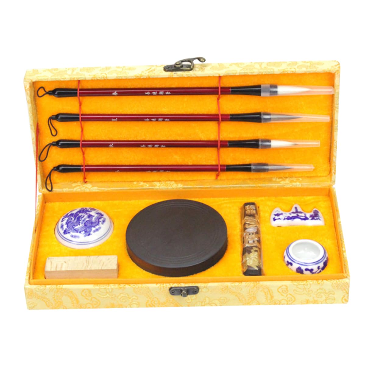 Anneome 1satz Chinese Calligraphy Set Teile Pinsel Tinte Papier Tintenstein Traditionelle Schreibutensilien Für Anfänger Und Sammler Für Kunstliebhaber Und