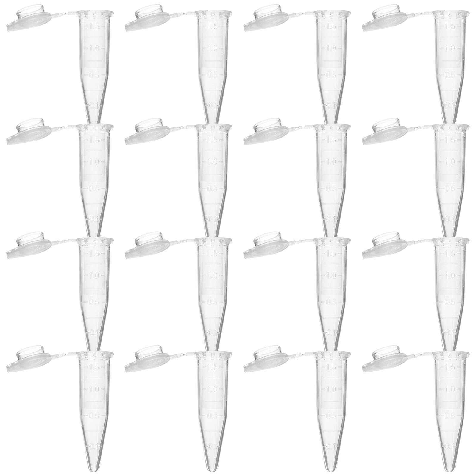 Zentrifugenröhrchen 1,5 ml Fassungsvermögen 500 Stück mit Deckel aus Kunststoff Spitzes Reagenzglas dicht verschlossen für Wissenschaftliche Experimente im Labor