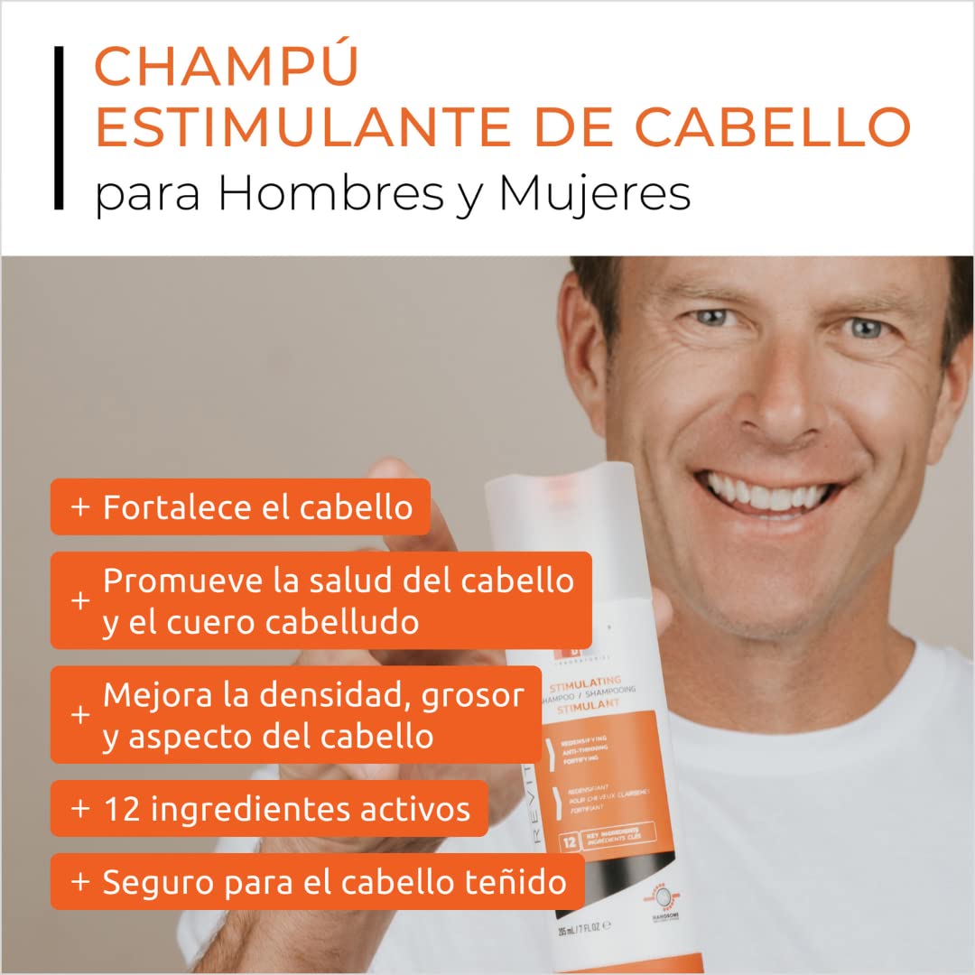 DS Laboratories Revita Champú para Adelgazamiento del Cabello - Apoya el Crecimiento, Fortalece y Espesa el Cabello - Sin Sulfato, Bloqueador de DHT (205 ml)