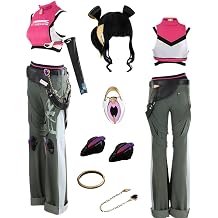 Anime Cosplay Pink Vest Green Pants Women's Costume Outfit Halloween