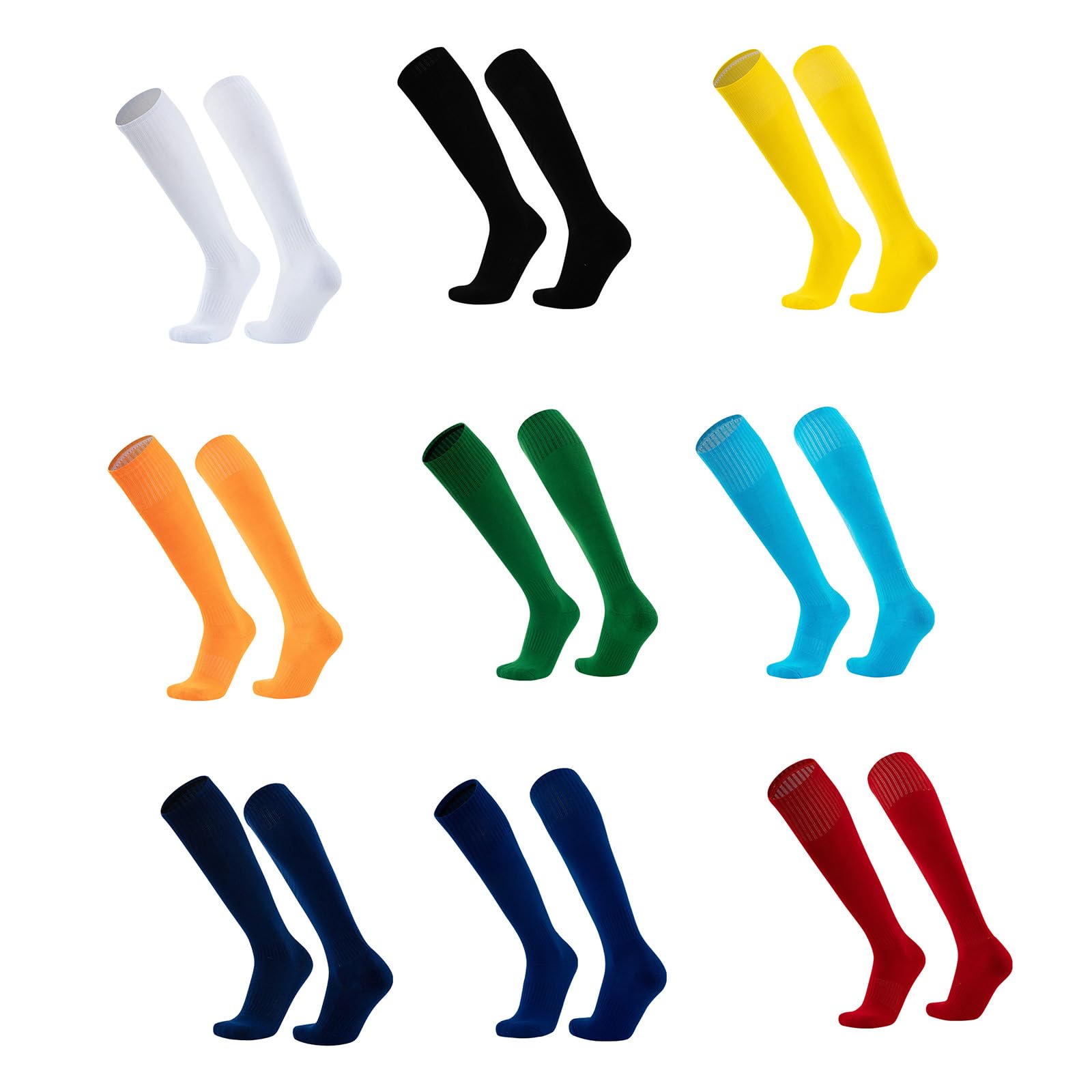 Medias para mujer, calcetines de fútbol para mujeres, hombres, niños y niñas, calcetines de béisbol, prácticos, color sólido, calcetines atléticos, hasta las rodillas