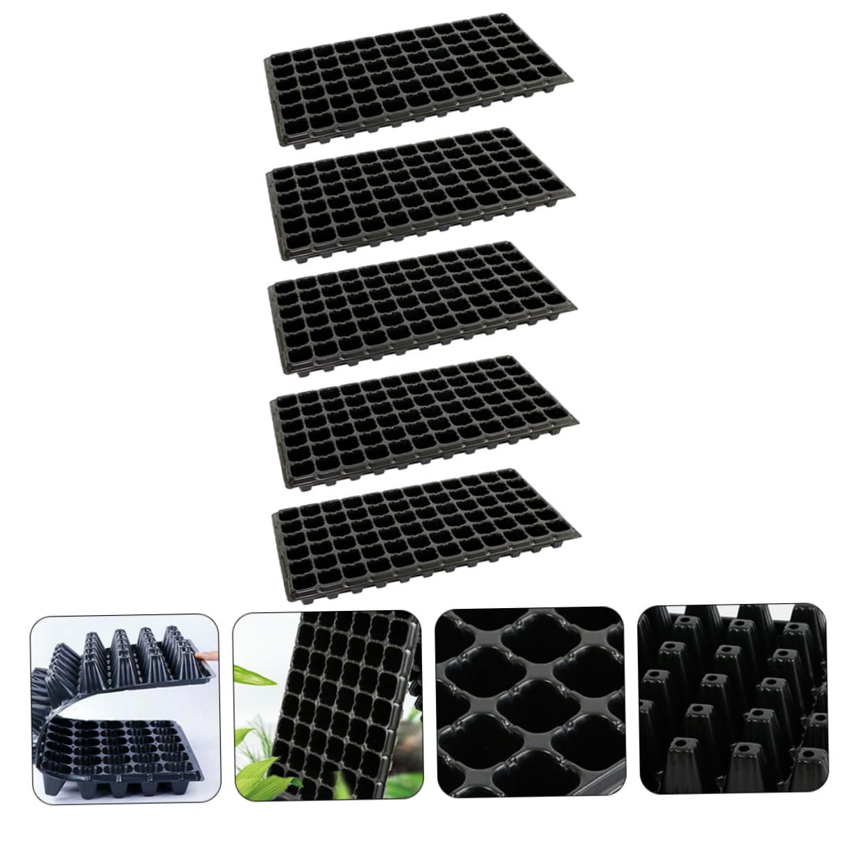 VICASKY 15 Piezas de con Agujeros de Drenaje Bandeja de Cultivo para Plantas de jardín y habitación Infantil para una germinación Saludable y Alta tasa de brotación
