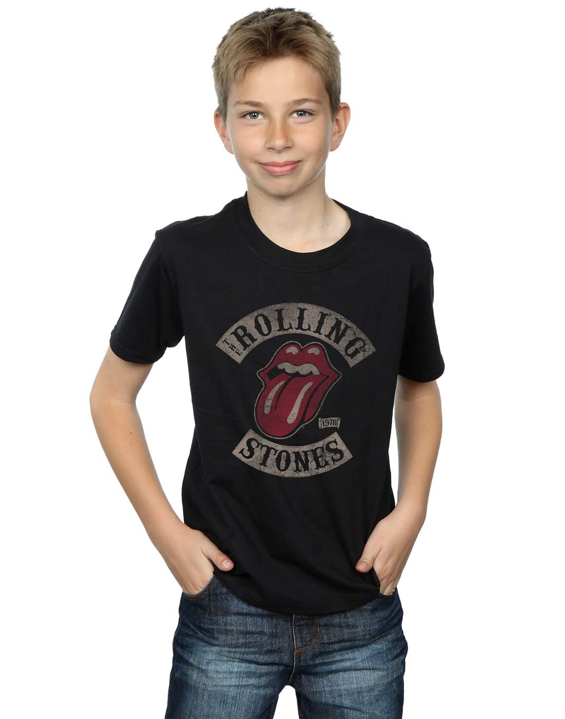 Absolute Cult Boys Black Rolling Stones Tour 78 T-Shirt 5-6 Years