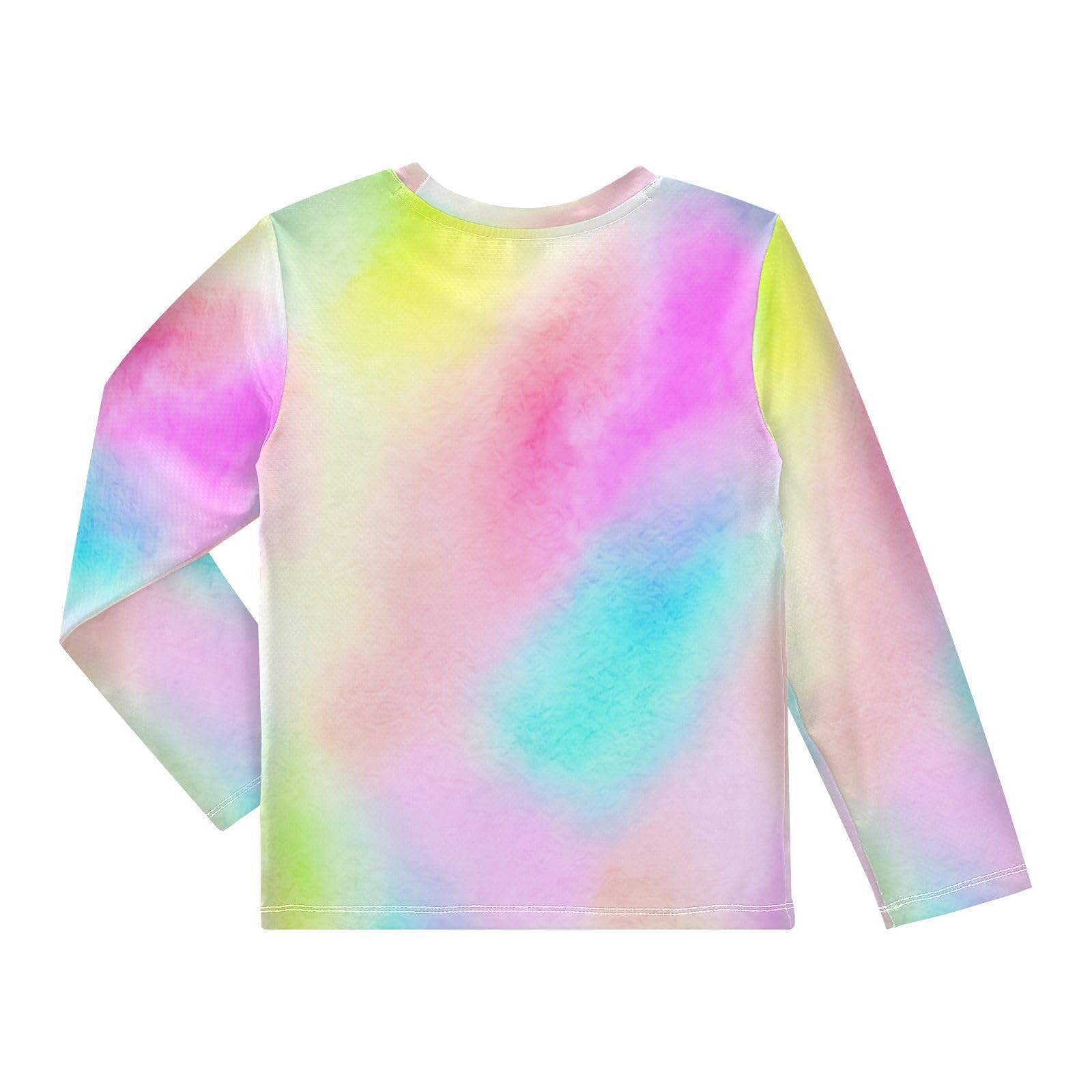 Watercolor Pink Rash Guard Shirt for Boys Sun Protection Shirt for Swimming Pool Beach UPF50+ 7-8T