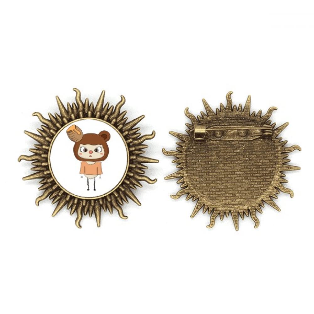 Broche ours brun métal de qualité supérieure accessoire nature ciselé - 4