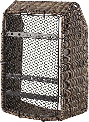 Basil Cento Fahrradkorb – Hinterrad – Rattan Look – wetterfest – Kunststoff – 41 x 25 x 11 cm– Braun