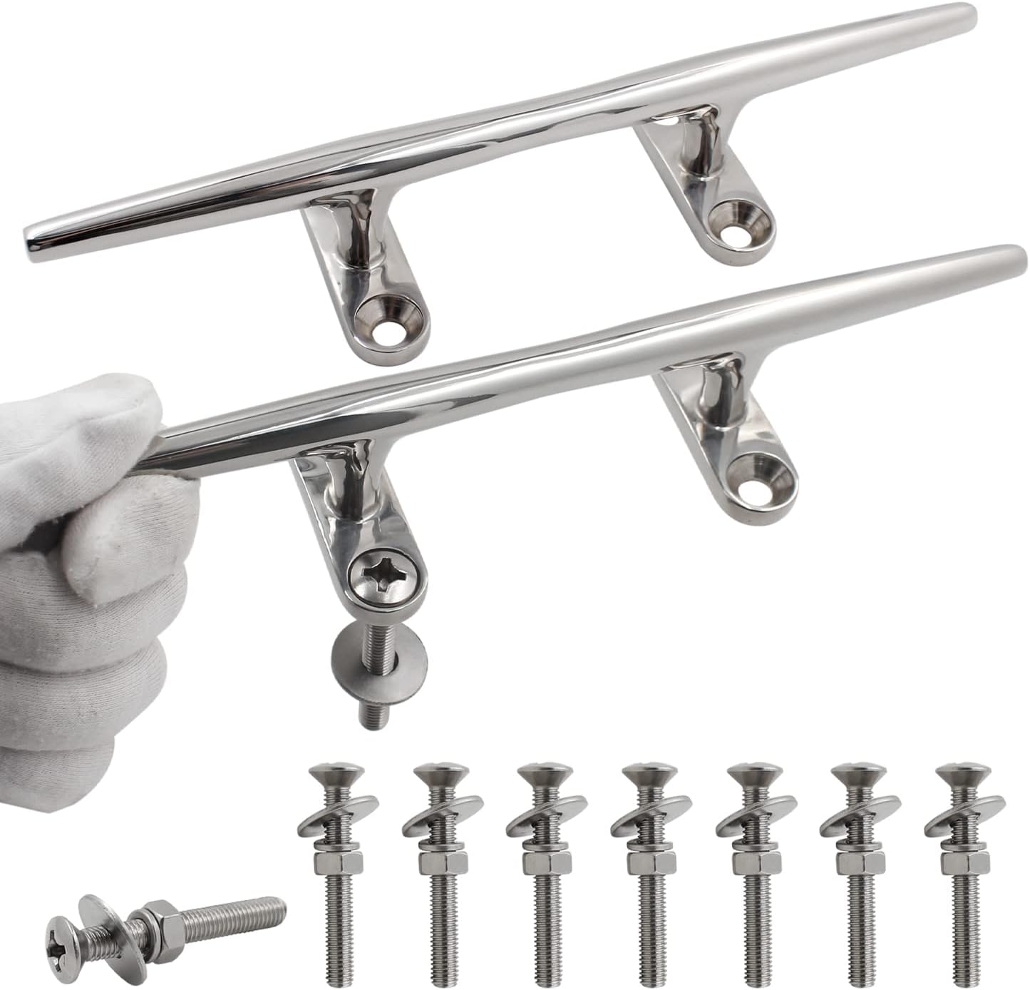 SHENGHUISS Boat Open Base Cleat 316 Stainless Steel Mooring Dock Cleat