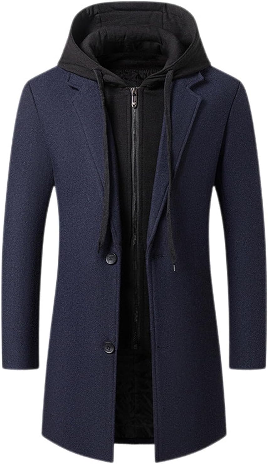 Men's Coat Hoodie Long Trench Coat Business Classic Comfortable Elegant Work Warm Casual Overcoat Jacket 2025