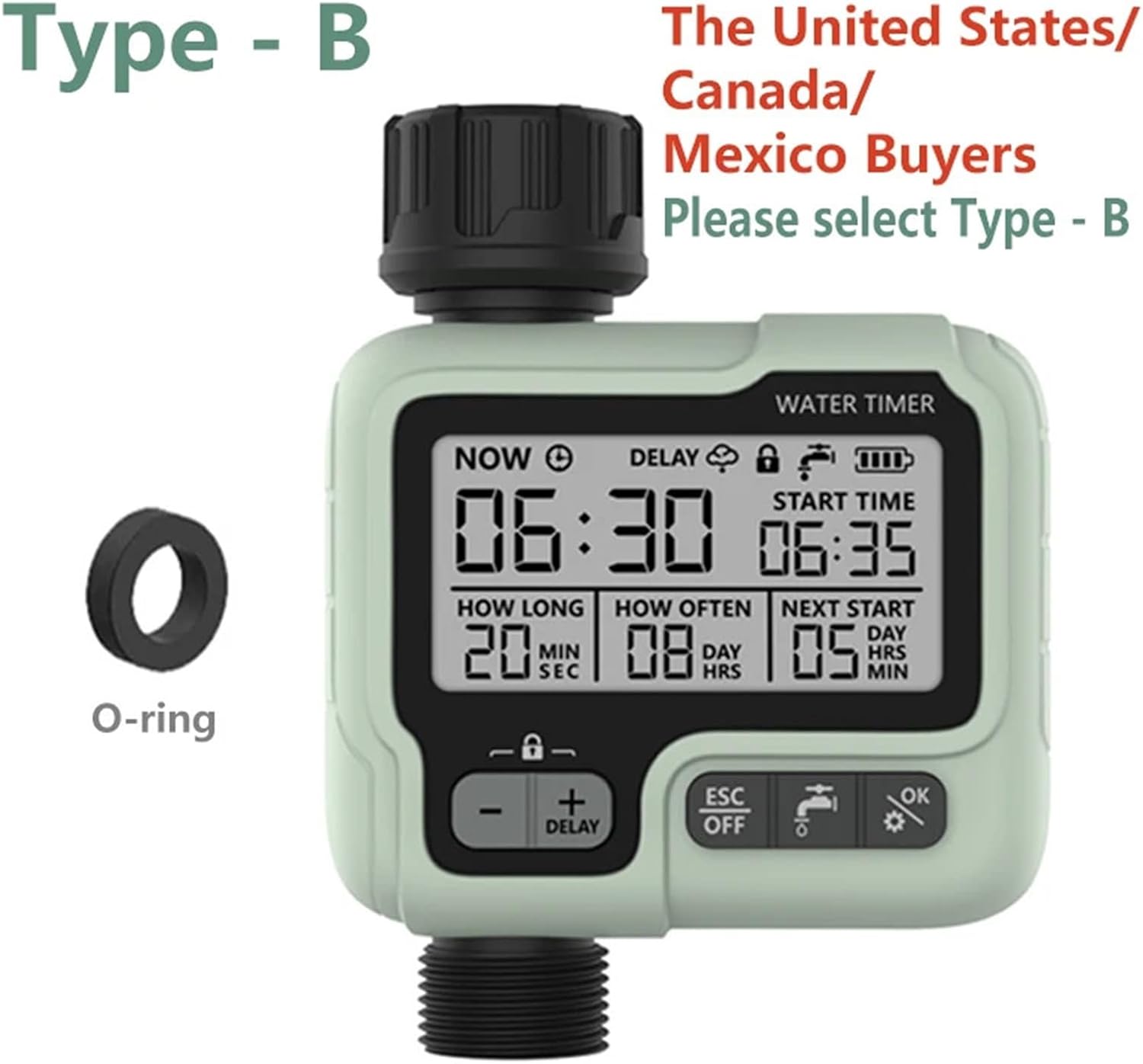 EDRIWYIM HCT-322 Automatic Water Timer with O-ring