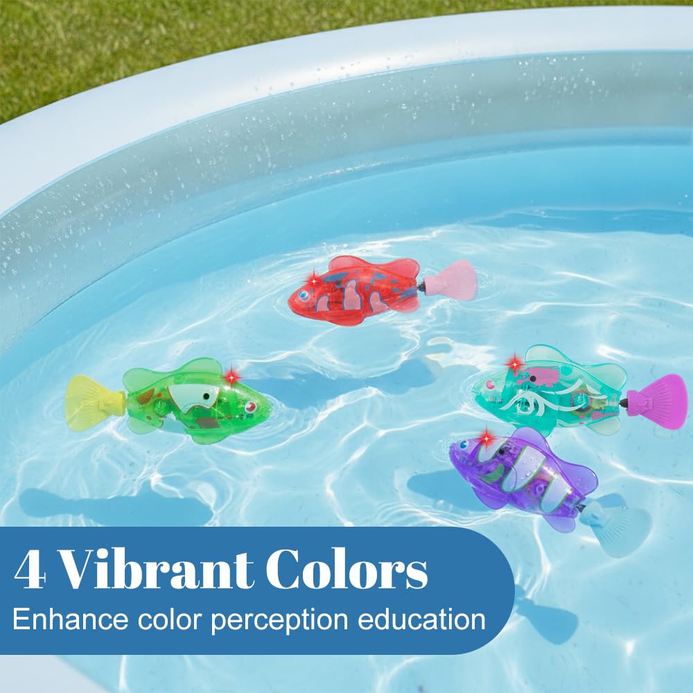 4 pezzi Pesci Robo Fish, Pesci Elettrici Luminosi, Giocattolo Elettronico, Pesce Giocattolo Bambino Elettronica, Robot Fish per Bambini, Gatti