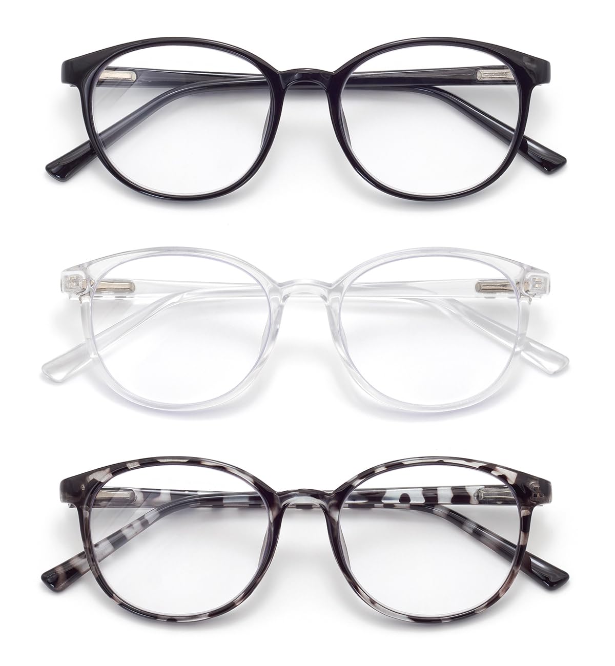 FoxMook Blue Light Blocking Glasses Round Women Men Computer Glasses Anti Eye Strain/UV/Glare Gaming Glasses