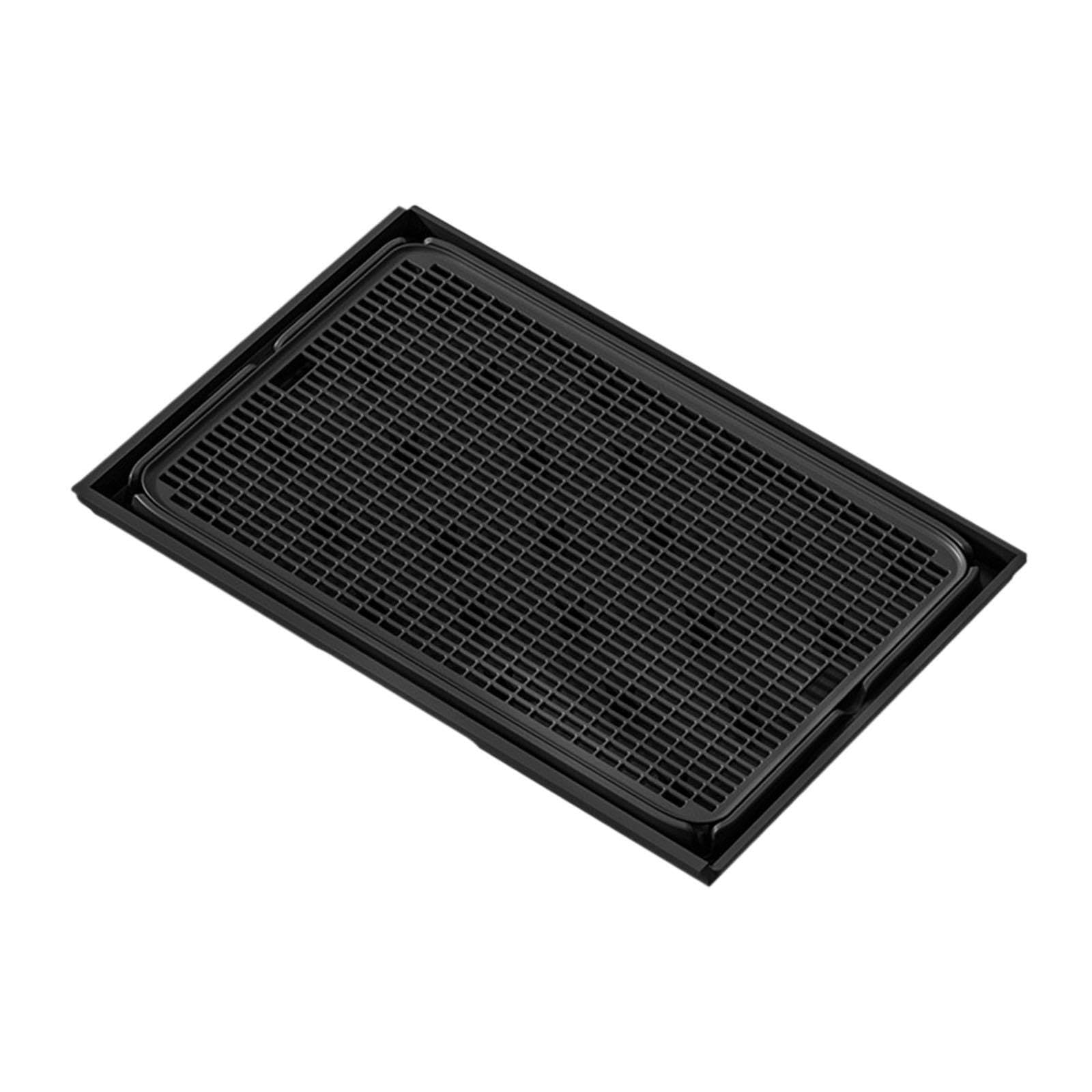 ALCXAZS Cat Litter Pad Easy Clean Non Slip Lightweight Trapping Mat Layer Waterproof Cats Keeping Clean Floors Trapping Mat Layer Kitty Litter Waterproof Cat, Black, 42x28.5x2cm