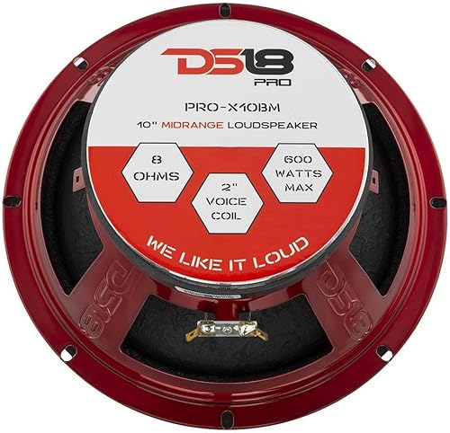 Miniatura 9 de Altavoz DS18 PRO de rango medio, cúpula en compresión de aluminio roja, altavoces de puerta de audio de alta calidad para auto o camión sistema de