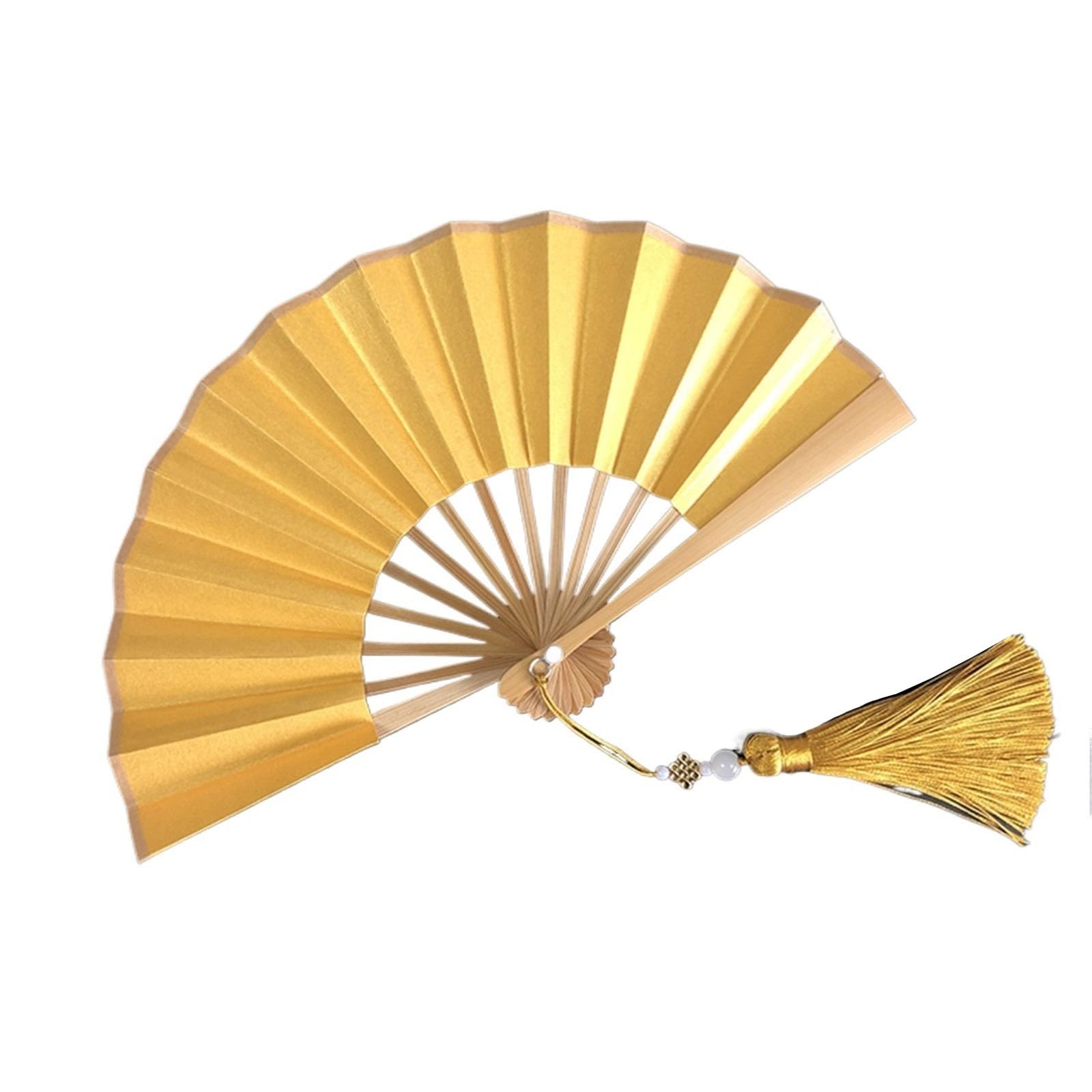 SXTYYH Folding Hand Fan, Portable 4-6inch Mini Handheld Fan for Women Foldable, Folding Fans for Line Dancingwedding Fashion Gift(5in,Yellow)