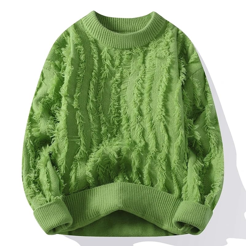 Autumn Winter Knit Sweater Men Loose Casual Pullovers Mens Solid Color O-Neck Hip Hop Knitted Streetwear2