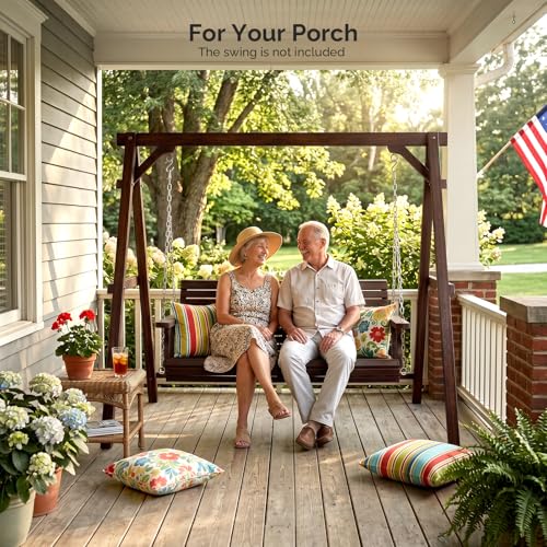 Image of VINGLI 6.2FT Wooden Porch Swing Frame for 4FT Swing, Rustic
