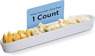 Restaurantware Siluro 12 Inch Olive Tray, 1 Narrow Olive Plate - Microwave-Safe, Oven-Safe, White Porcelain Narrow Serving Tray, Chip-Resistant, For Olives Or Cheeses