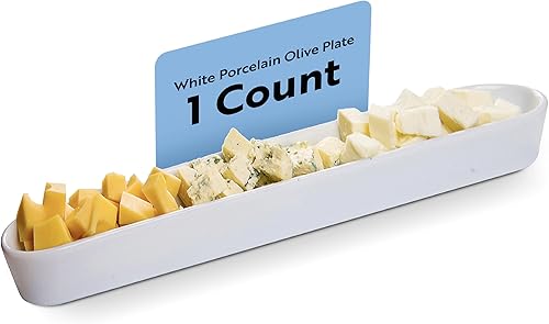 Restaurantware Siluro - Bandeja de oliva de 12 pulgadas, 1 plato de oliva estrecho, apto para microondas, apto para horno, bandeja estrecha de