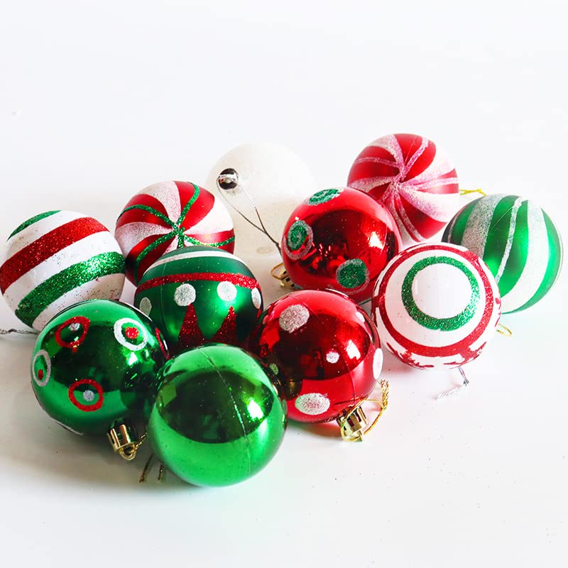 Bombki choinkowe, bombki, bombki choinkowe ozdoba choinkowa 6cm choinka wisząca zawieszka kulkowa czerwona zielona złota ozdoby kulkowe nowy rok (Color : Colour)