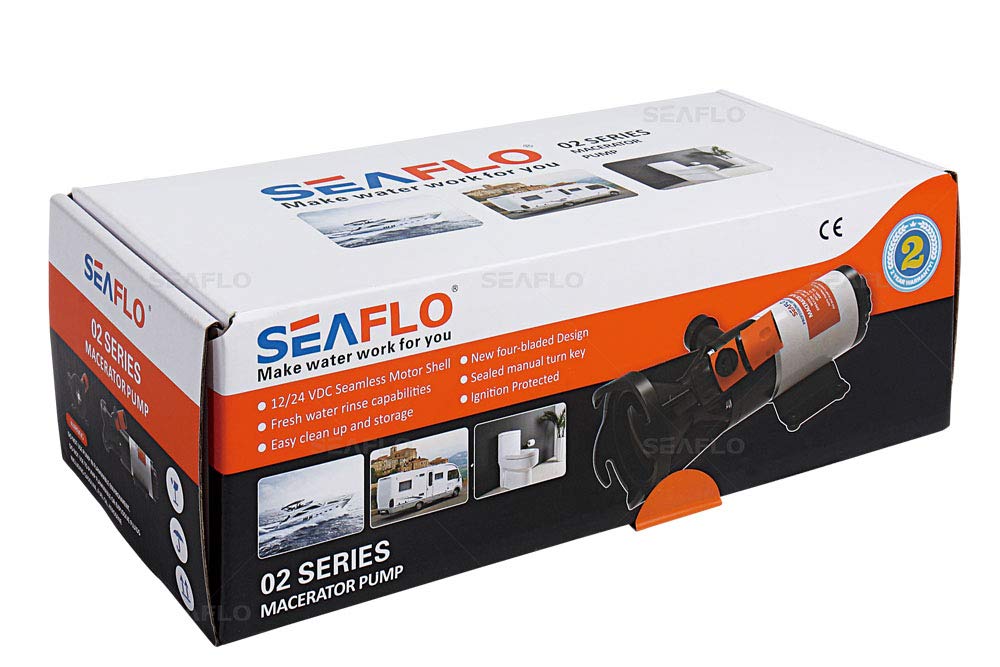 SEAFLO Maceratore 12v RV con adattatore a baionetta e uscita per tubo da giardino