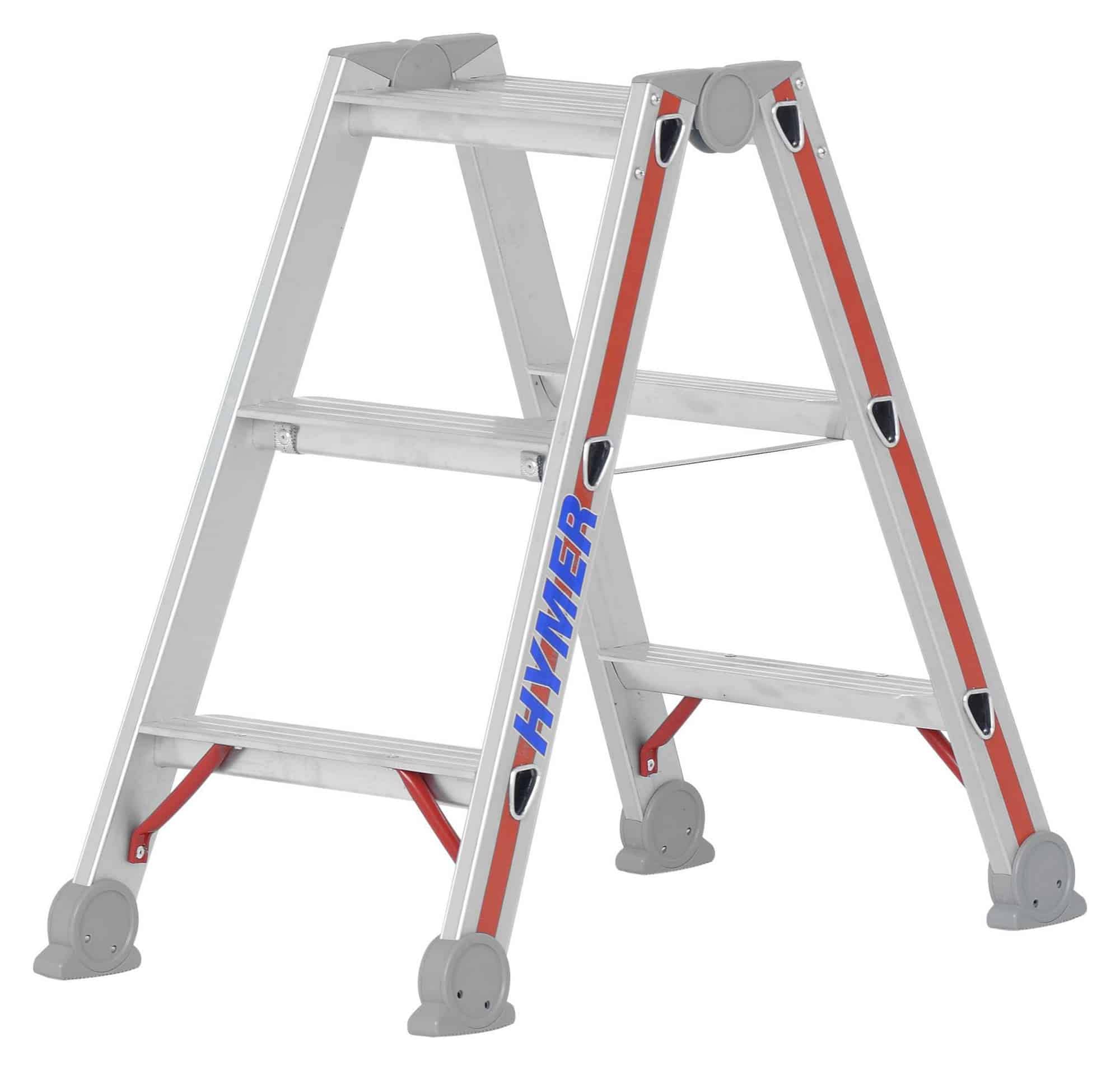 Drabina aluminiowa 2-stronna wolnostojąca 2x3 stopni 1,69m HYMER