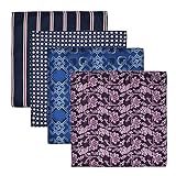 4 Pieces Homme Mouchoir de Poche, Homme Mouchoir Carré en Soie de Polyester Pochette de Costume Classique, Handkerchiefs Homme Carré de Poche, 25x25cm (05+06+07+08)