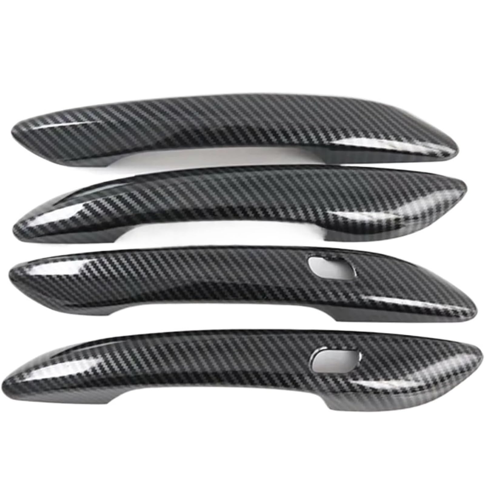 Glymzoi Carbon Fiber Car Exterior Door Handles Outer Door Handle 4Pcs For Hyundai For Elantra 2021 Auto Exterior Side Cover Trim Abs(Carbon Fiber)