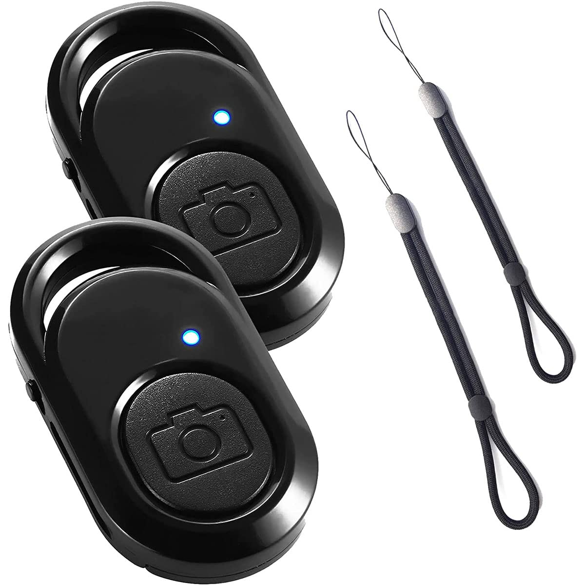 2 Telecomandi Bluetooth Per Fotocamera Smartphone – Pulsante Remoto Per Selfie E Video, Compatibile IOS E Android, Con Cordino