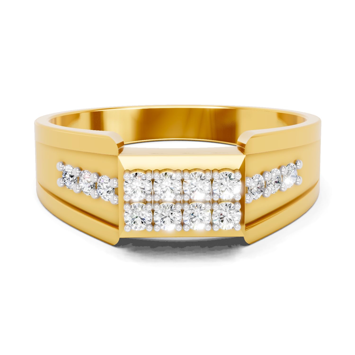 Lab Grown Diamond Ring For Men 0.35 Carat IGI Certified Round Shape F-G VS Quality Diamond | 925 Sterling Silver Gold Plated Fashion Ring-image-32