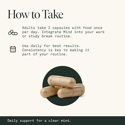 Miniatura 8 de Fantastic Fungi Cápsulas mentales  Suplemento orgánico de hongo de melena de león  Suplemento de enfoque y memoria  Cápsulas de suplemento de melena