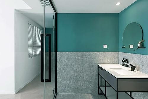 Miniatura 7 de Safiyya Papel tapiz autoadhesivo para despegar y pegar, papel adhesivo de color verde azulado, extraíble, textura de lino, color turquesa, verde,