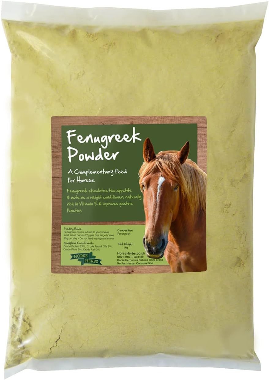 Horse Herbs Fenugreek Powder Feed Supplement for Horses, Equine (1kg Bag) Amazon.co.uk Pet