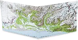 Carteira Stitched Dynomighty Tyvek - mapa do Alasca, mapa explorador, Mapa glacial do Alasca, Clássico