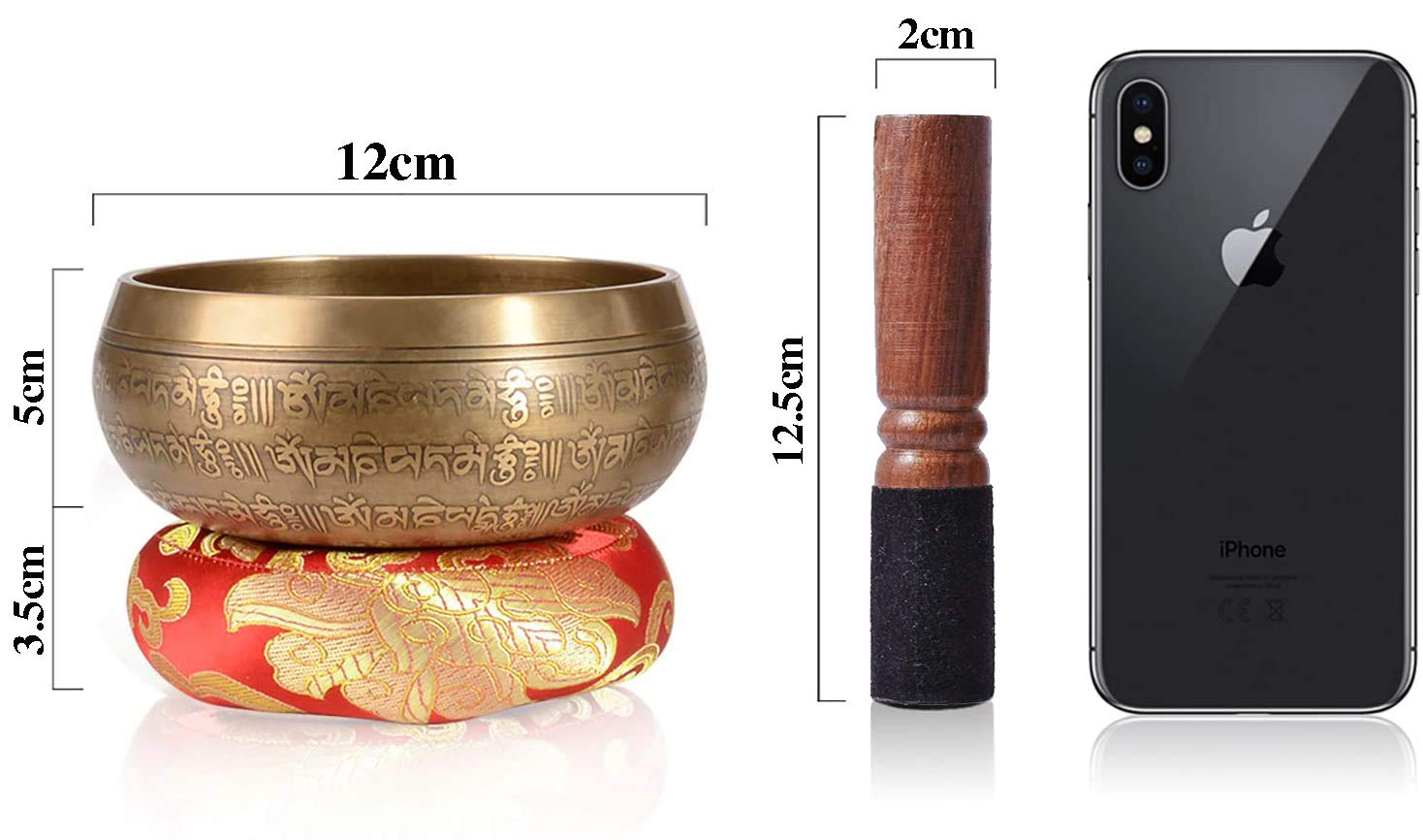 Juego De Cuencos Tibetanos Hechos A Mano, Cuenco Sonido 12cm, 7 Metales, Tallado De Mantra Antiguo De Nepal Martillado A Mano, para Meditación Curativa De Chakras De Yoga